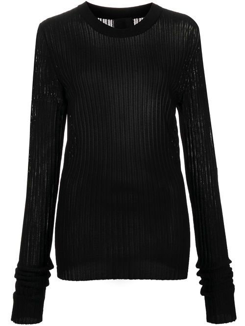 Fine ribbed-knit jumper - Black