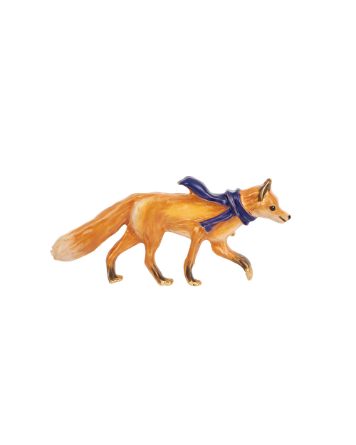 Fable England Gold Cosy Fox Brooch | Women's Jewellery