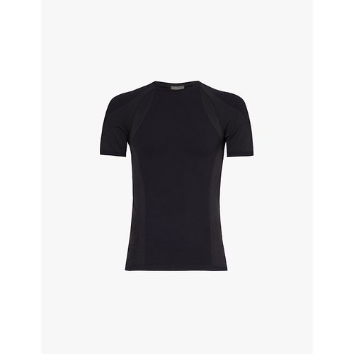 Mens Black Compression Contour Stretch-woven Top m