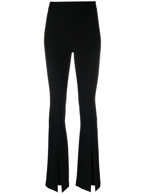 Flared crepe trousers - Black