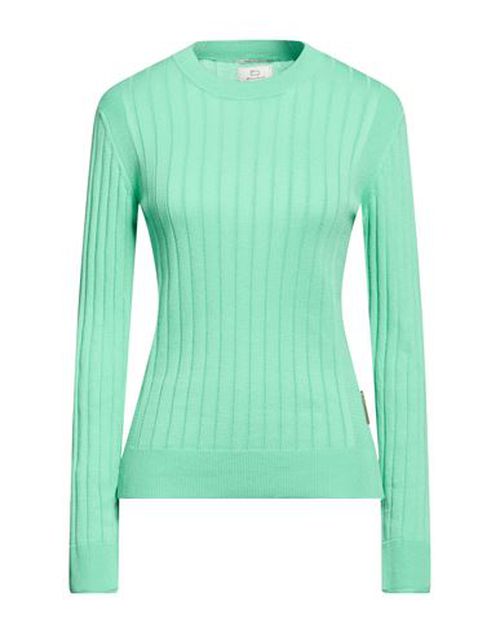 Cotton Ribbed Crewneck Woman Sweater Light green Size S Cotton