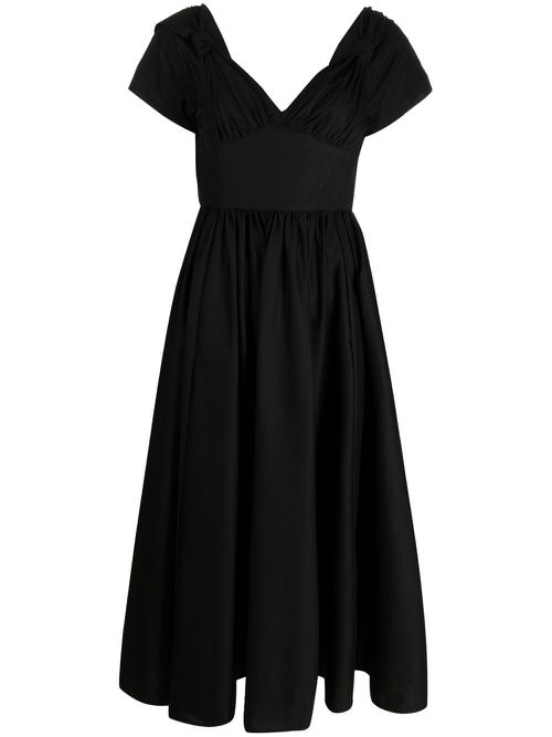 Flared mid-length dress - Black