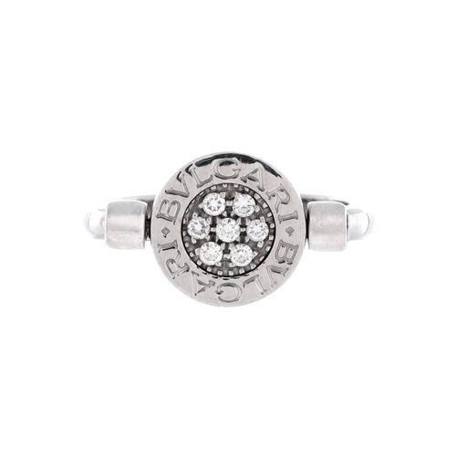 Flip Ring 18K White Gold with Diamonds and Onyx