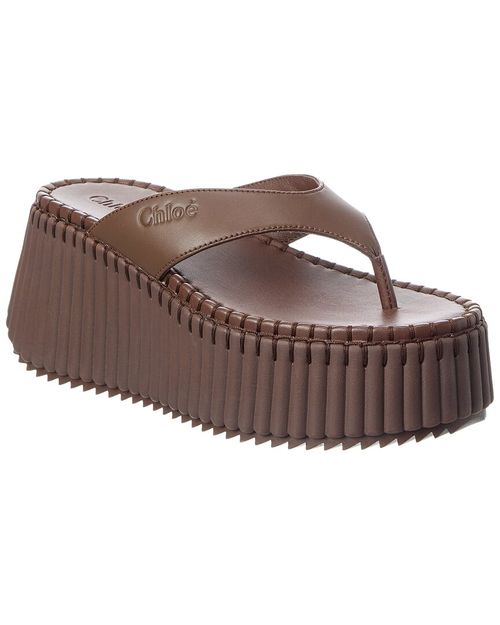 Nama Leather Wedge Slide