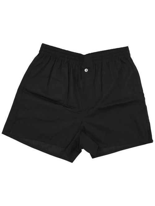 Black cotton buttoned shorts
