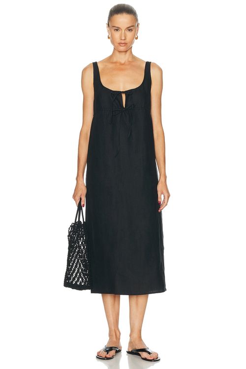 Deiji Studios Sleeveless Cord Dress in Black - Black. L also in M