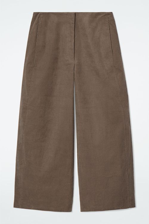 CORDUROY BARREL-LEG TROUSERS