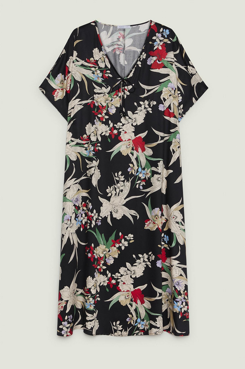 Black woman printed dress