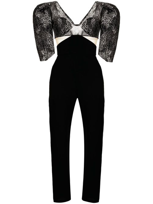 Mikado panelled crepe jumpsuit - Black