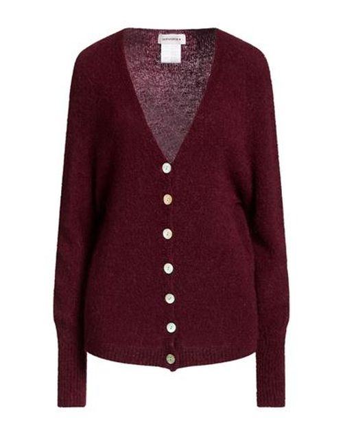 Woman Cardigan Burgundy Size L Acetate, Polyamide, Mohair wool, Wool, Elastane