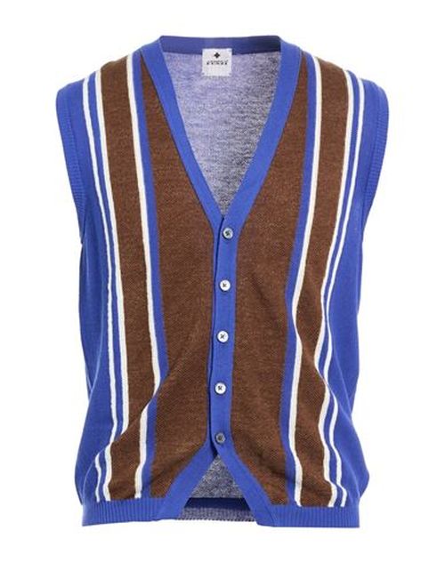 Man Cardigan Blue Size 40 Cotton