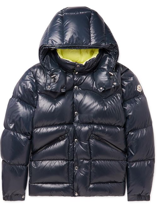 Coutard Quilted Glossed-Shell Hooded Down Jacket - Men - Blue - 6