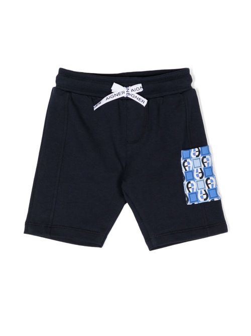 Logo-print track shorts - Blue