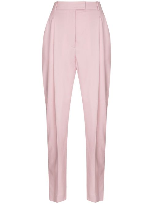 Pleat detail tapered trousers - Pink