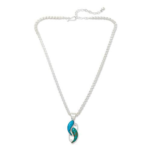 Sterling Silver Kingman Turquoise Pendant with Chain
