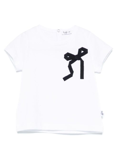 Bow-detail T-shirt - White