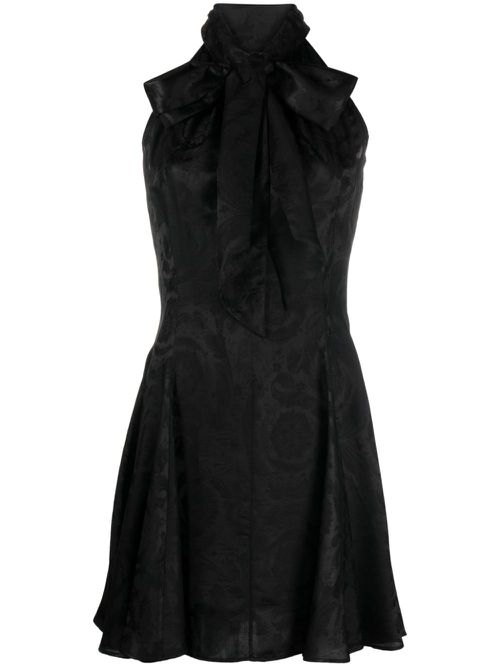 Barocco-jacquard satin minidress - Black