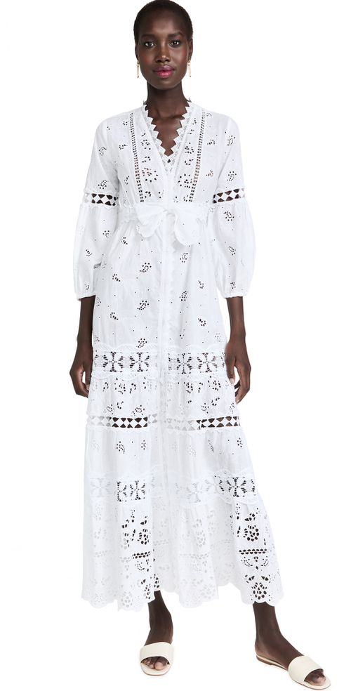 California Eyelet Dress White