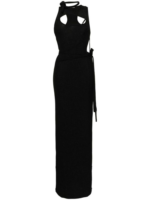 Lace-up detailing dress - Black