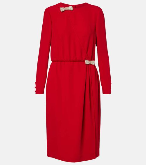 Embellished silk midi dress