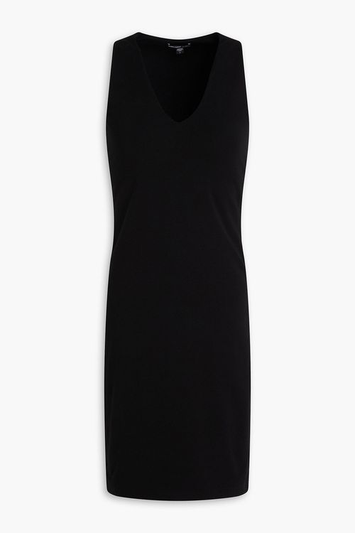 Cotton-blend jersey mini dress - Black - 1