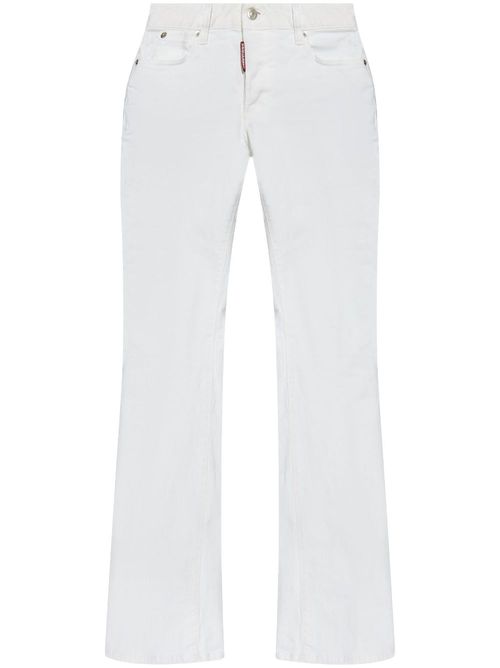 Logo patch jeans - White