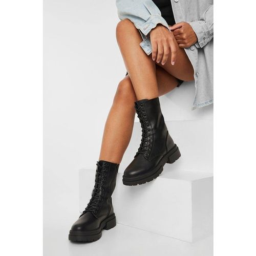 Boohoo Women's Lace Up Hiker Boots in Black