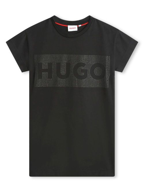 Stud-embellished cotton T-shirt - Black