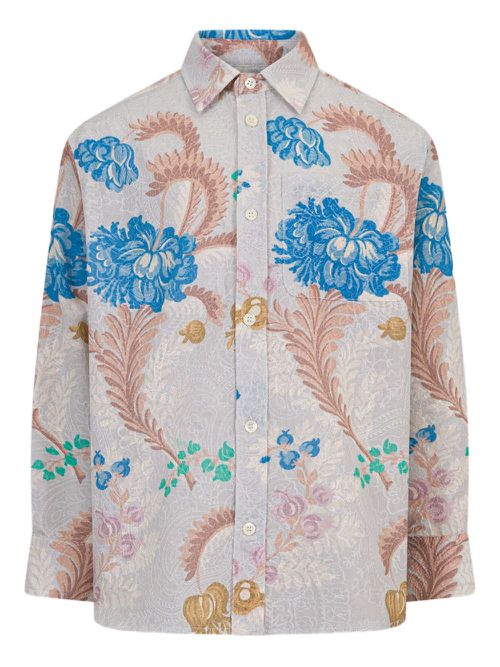 ETRO KIDS floral-print cotton shirt - Grey