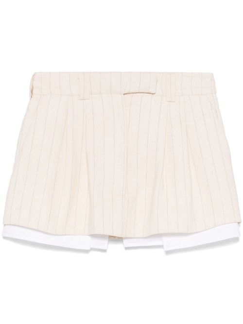 Pinstripe mini skirt - Neutrals