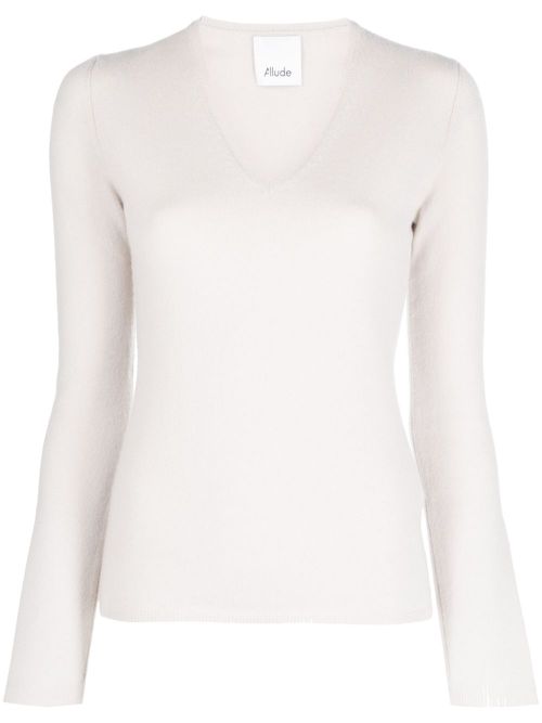 V-neck cashmere jumper - Neutrals