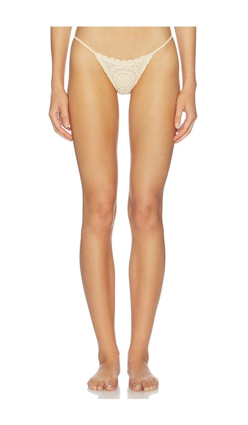 Mirror Palais Crochet Bikini Bottom in Cream. - L also in XS