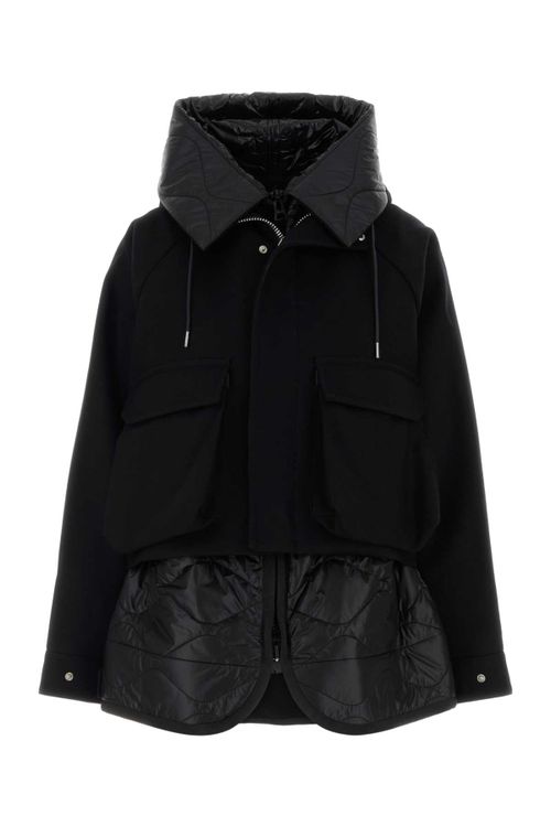Melton Down Jacket — Black