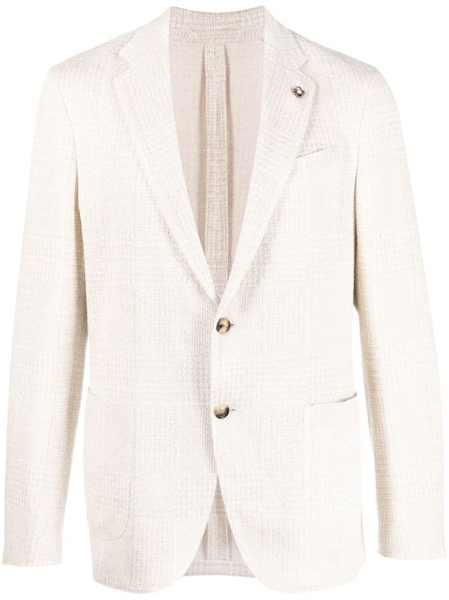Checked single-breasted blazer - Neutrals