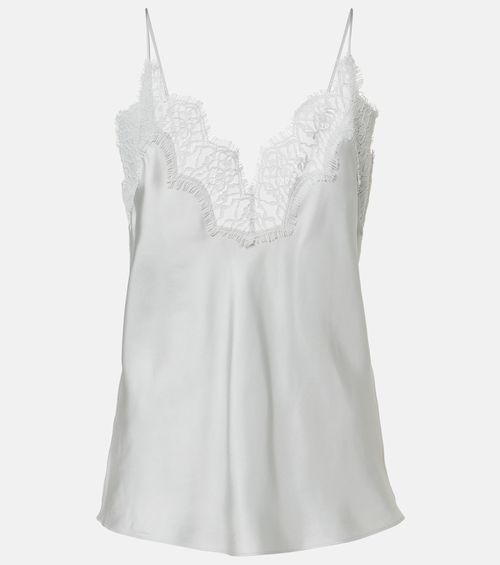 Róhe Lace-trimmed silk top