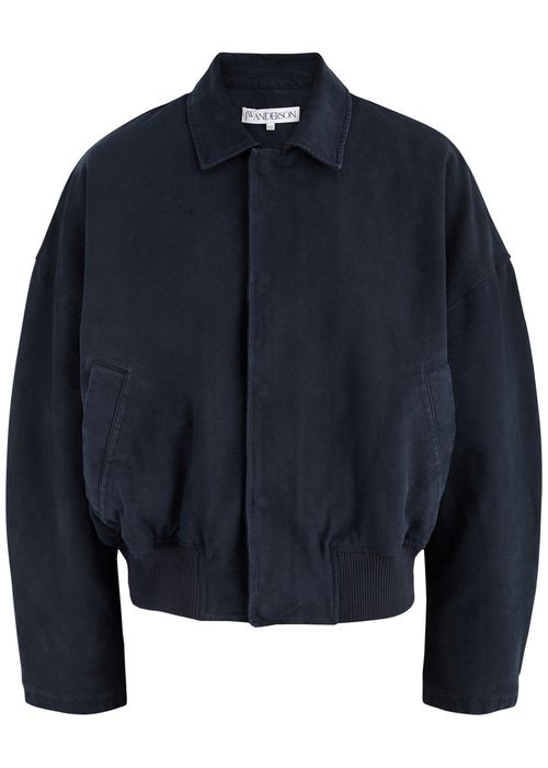 Cotton-canvas Bomber Jacket - Navy - S