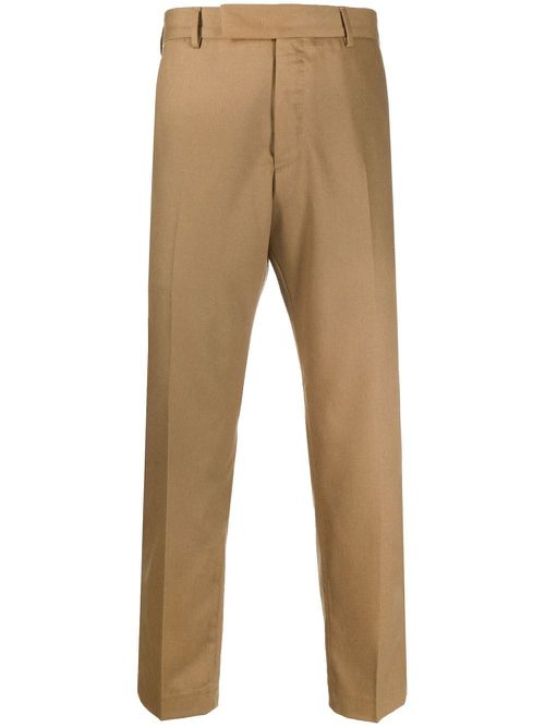 Cropped straight-leg trousers - Neutrals