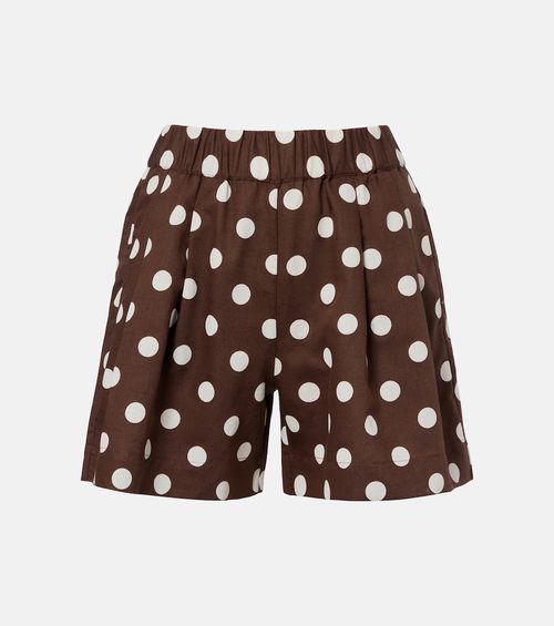 Zurich polka-dot linen and cotton shorts