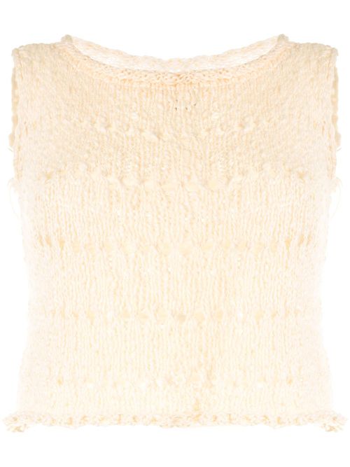 Knitted crop top - Neutrals