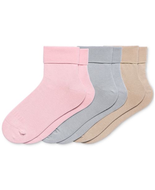 Women's 3-Pk. Bobby Ribbed-Cuff Crew Socks - Pastel Pack