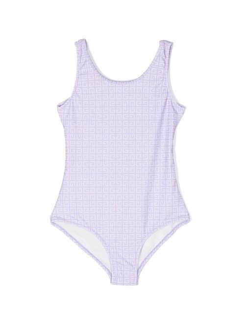 All-over logo print swimsuit - Purple