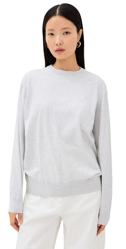 Super Fine Gauge Perfect Pullover Light Heather Grey