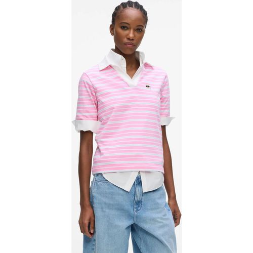 Karl Lagerfeld - Ikon Stripe Polo Shirt, Woman