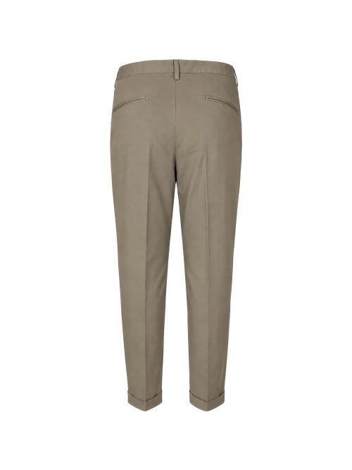 Devore Brown Cotton Double Pleat Trouser