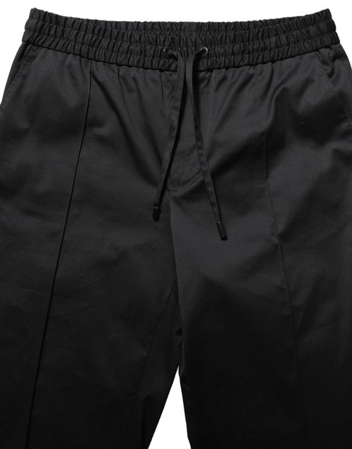 Cotton Drawstring Joggers — Black