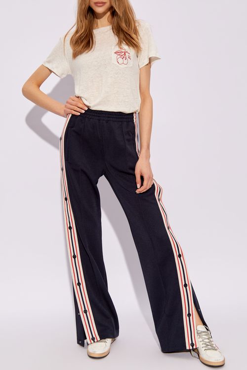 Sweatpants With Side Stripes, Women's, Navy Blue