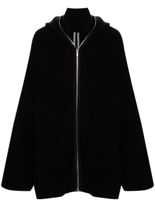 Drop-shoulder hooded jacket - Black