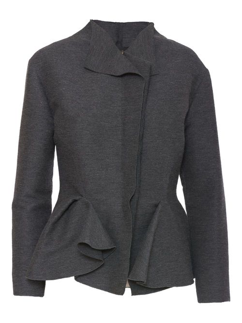 Ruffle-detail jacket - Grey