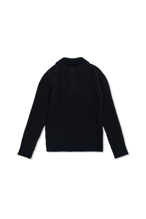 Balmain Kids Sweater With Patch, Unisex, Navy Blue
