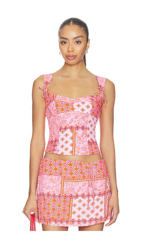 Amanda Uprichard Candice Top in Pink,Orange. - XS also in S, M